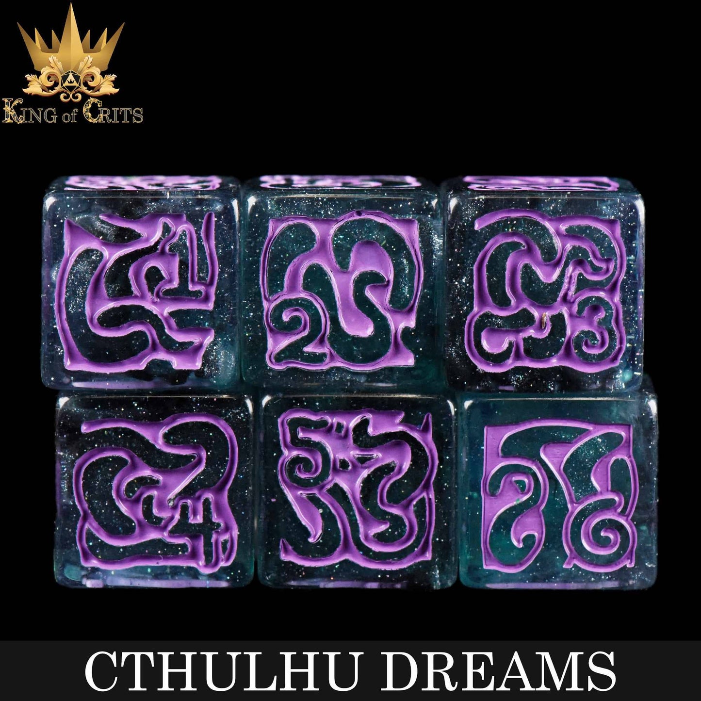 "CTHULU DREAMS" - RESIND DICE SET - KING OF CRITS ORIGINAL