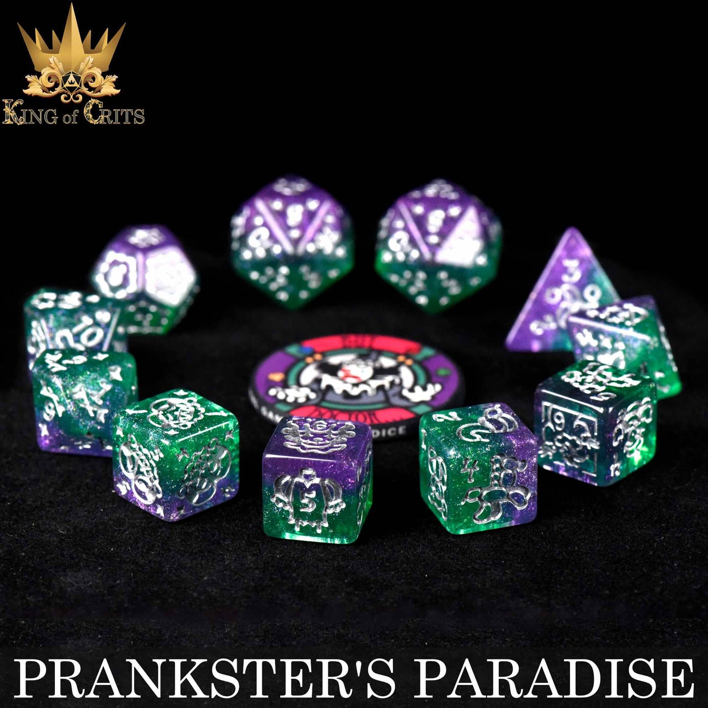 "PRANKSTER'S PARADISE" - RESIN DICE - KING OF CRITS ORIGINAL
