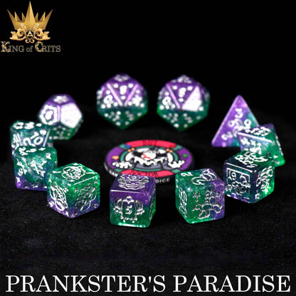 "PRANKSTER'S PARADISE" - RESIN DICE - KING OF CRITS ORIGINAL
