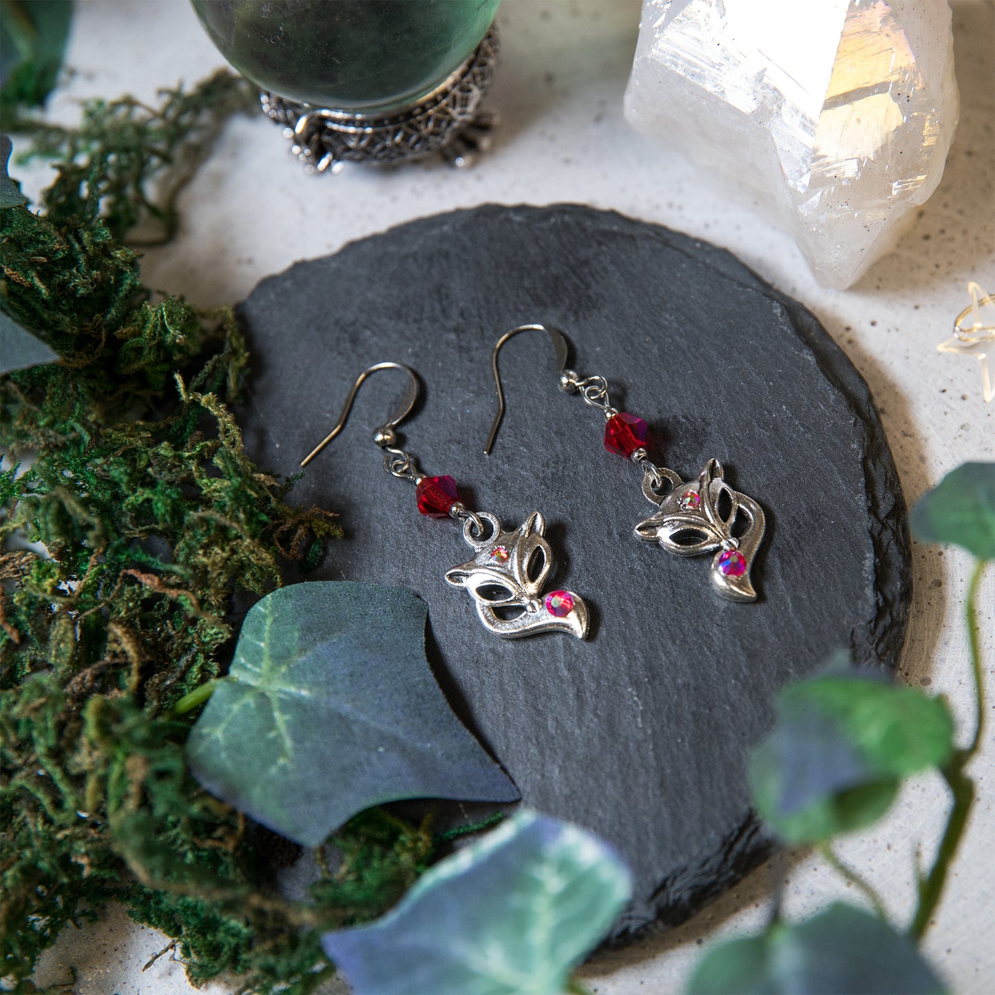 “KITSUNE” – MYSTIC FOX EARRINGS - ANTIQUE SILVER