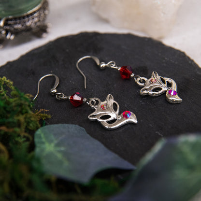“KITSUNE” – MYSTIC FOX EARRINGS - ANTIQUE SILVER