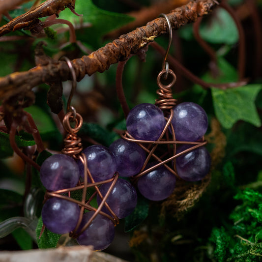 “AS ABOVE, SO BELOW” – WIRE-WRAPPED GEMSTONE BEAD EARRINGS