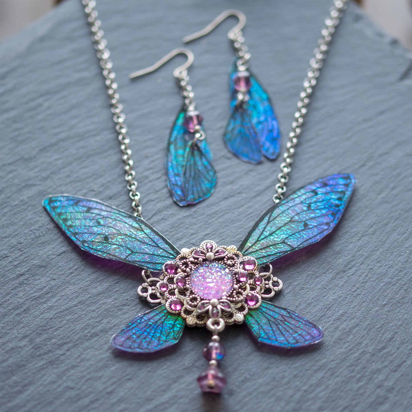 “FAIRYTALE” – FAIRYWINGS JEWELRY SET – ANTIQUE SILVER
