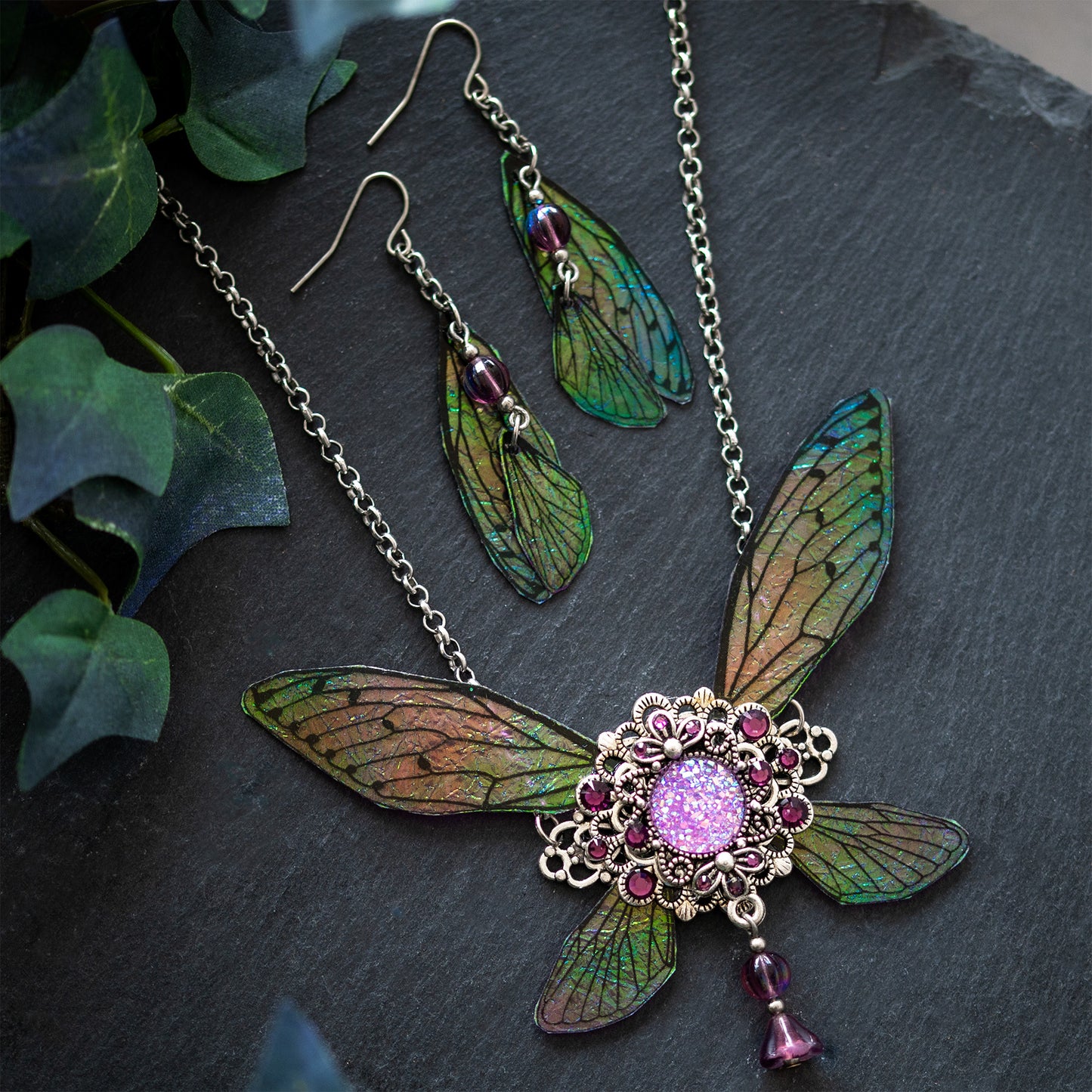 “FAIRYTALE” – FAIRYWINGS JEWELRY SET – ANTIQUE SILVER