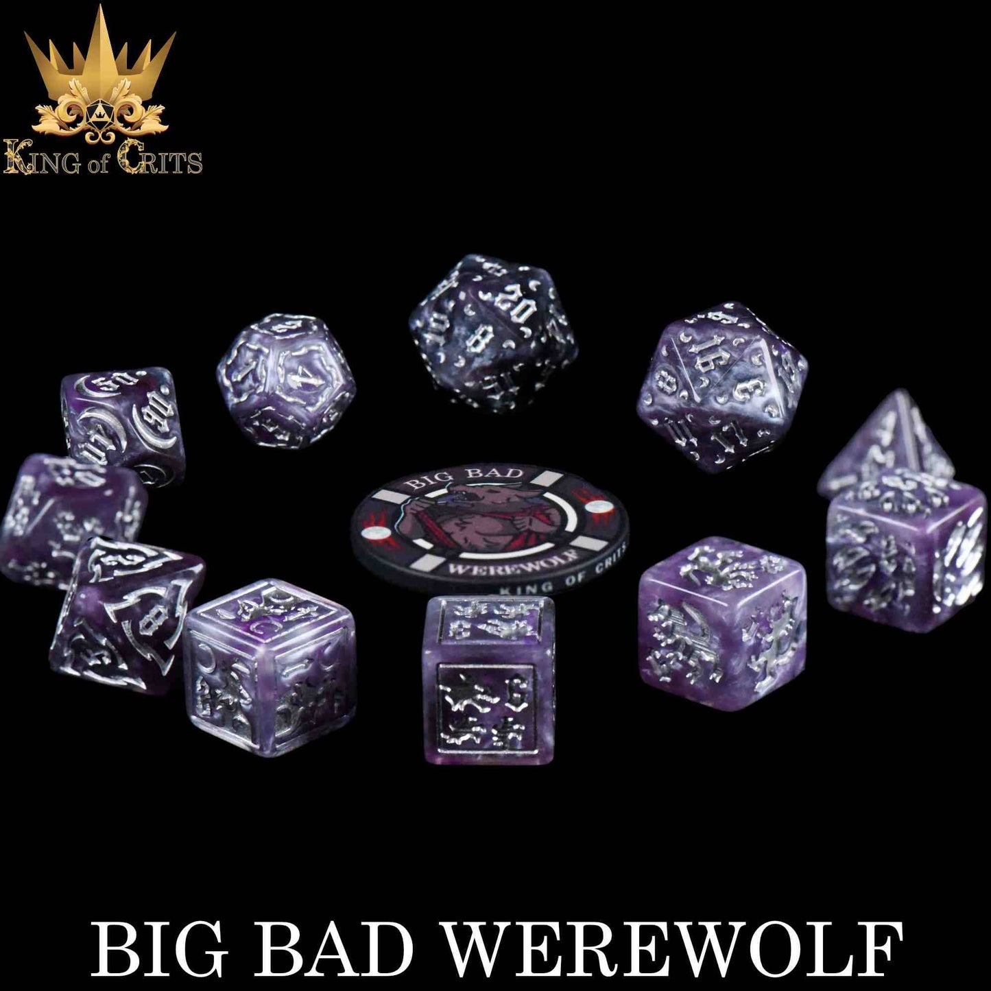 "BIG BAD WEREWOLF" - RESIN DICE SET - KING OF CRITS ORIGINAL