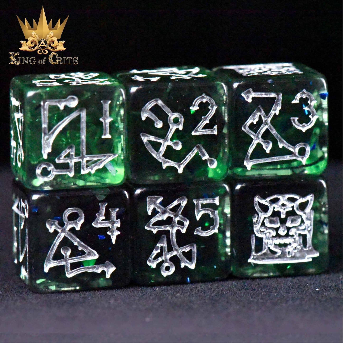 "CRYPT OF THE NECROMANCER" - RESIN DICE SET - KING OF CRITS ORIGINAL