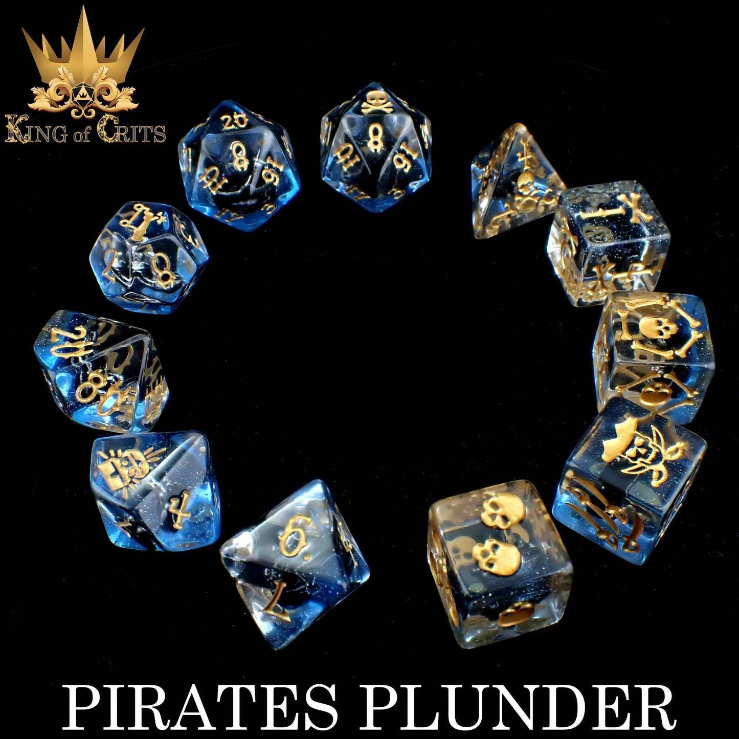 "PIRATE'S PLUNDER" - SWASHBUCKLER DICE SET - KING OF CRITS ORIGINAL