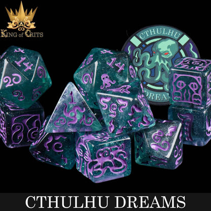 "CTHULU DREAMS" - RESIND DICE SET - KING OF CRITS ORIGINAL