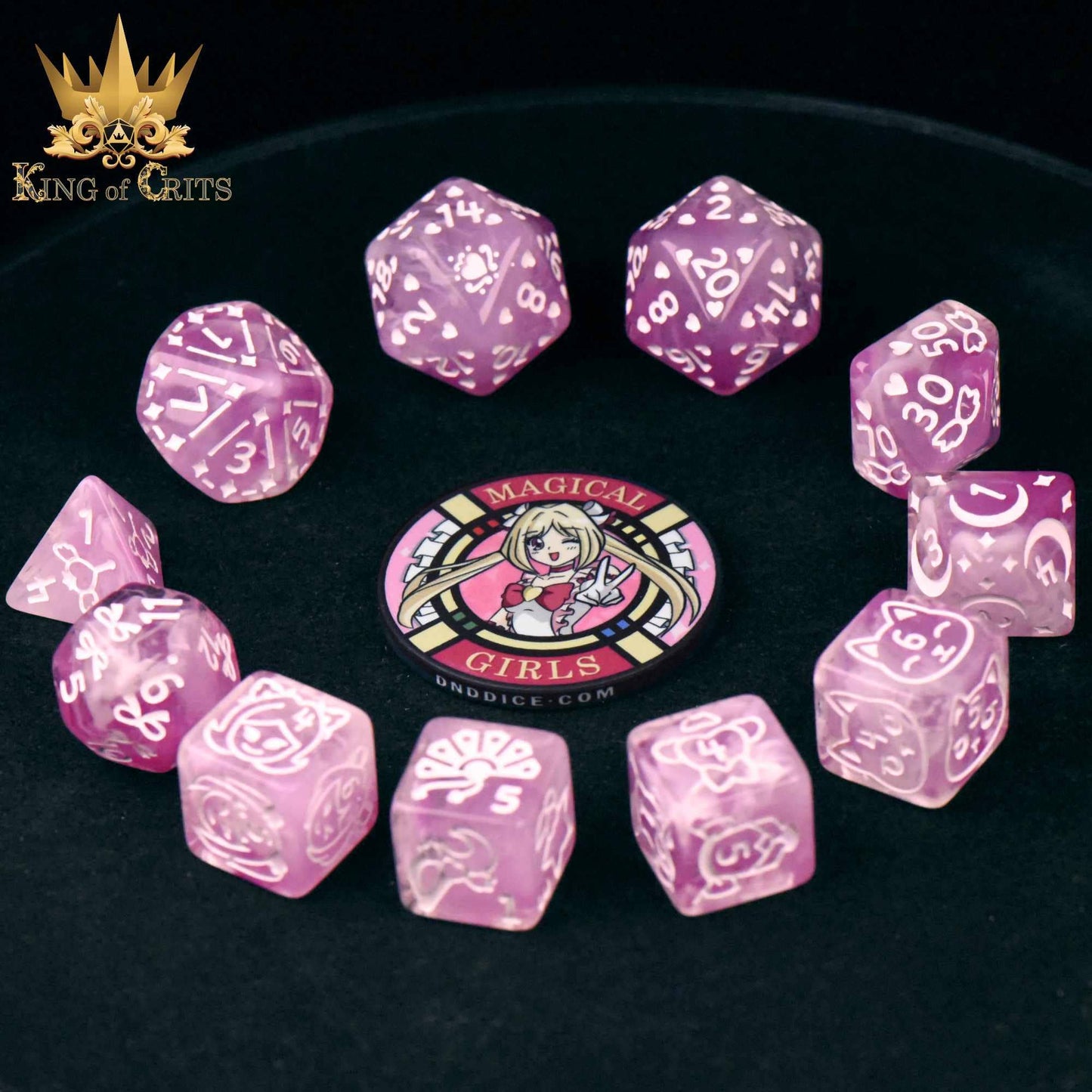 "MAGICAL GIRLS" - RESIN DICE SET - KING OF CRITS ORIGINAL