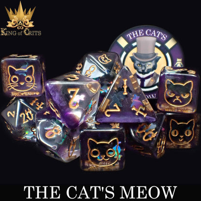 "THE CAT'S MEOW" - RESIN DICE SET - KING OF CRITS ORIGINAL