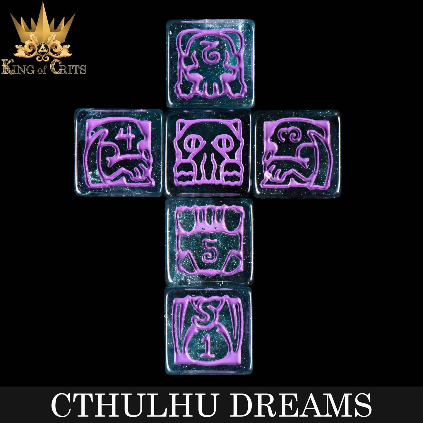 "CTHULU DREAMS" - RESIND DICE SET - KING OF CRITS ORIGINAL
