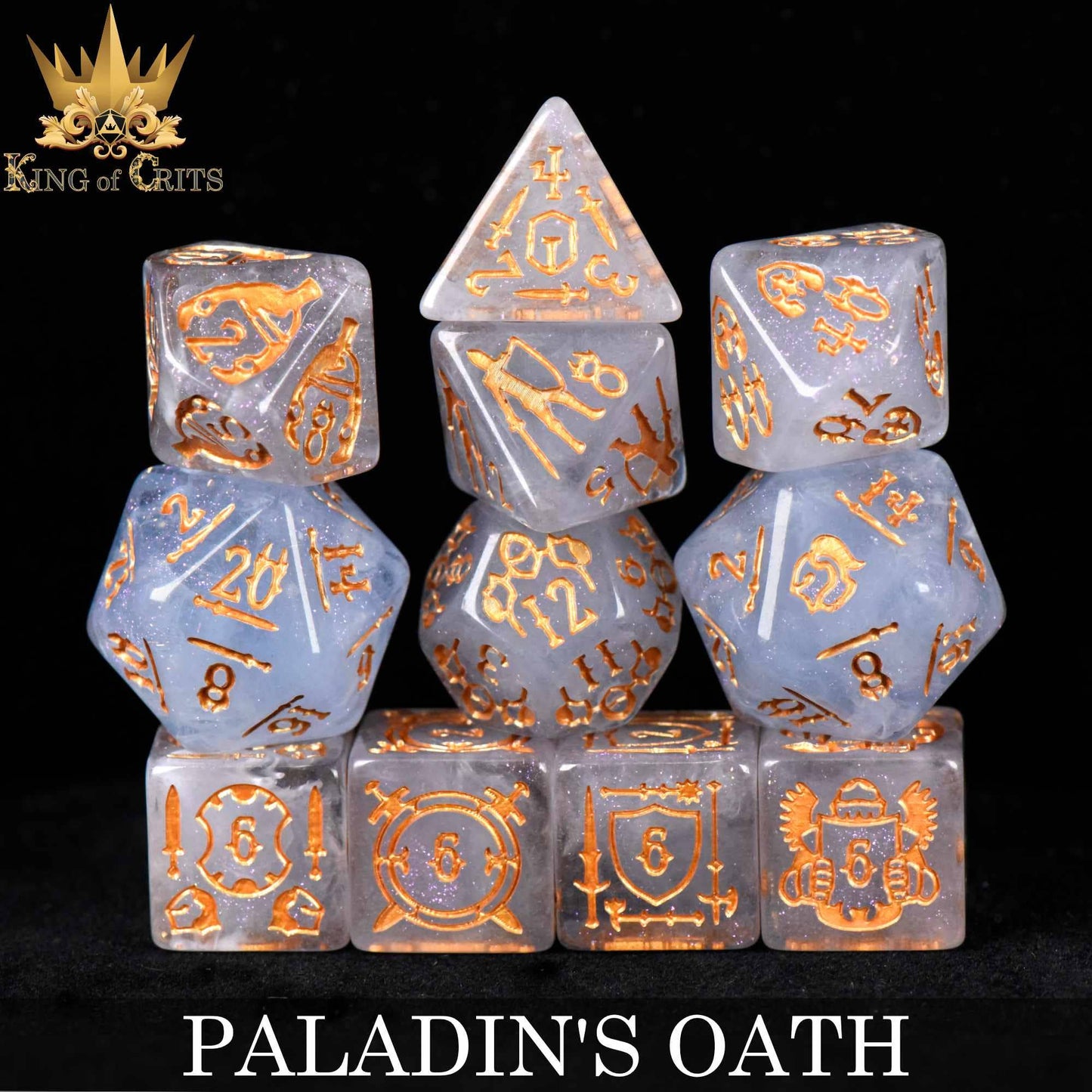 "PALADIN'S OATH" - RESIN DICE SET - KING OF CRITS ORIGINAL
