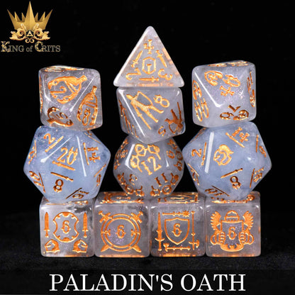 "PALADIN'S OATH" - RESIN DICE SET - KING OF CRITS ORIGINAL