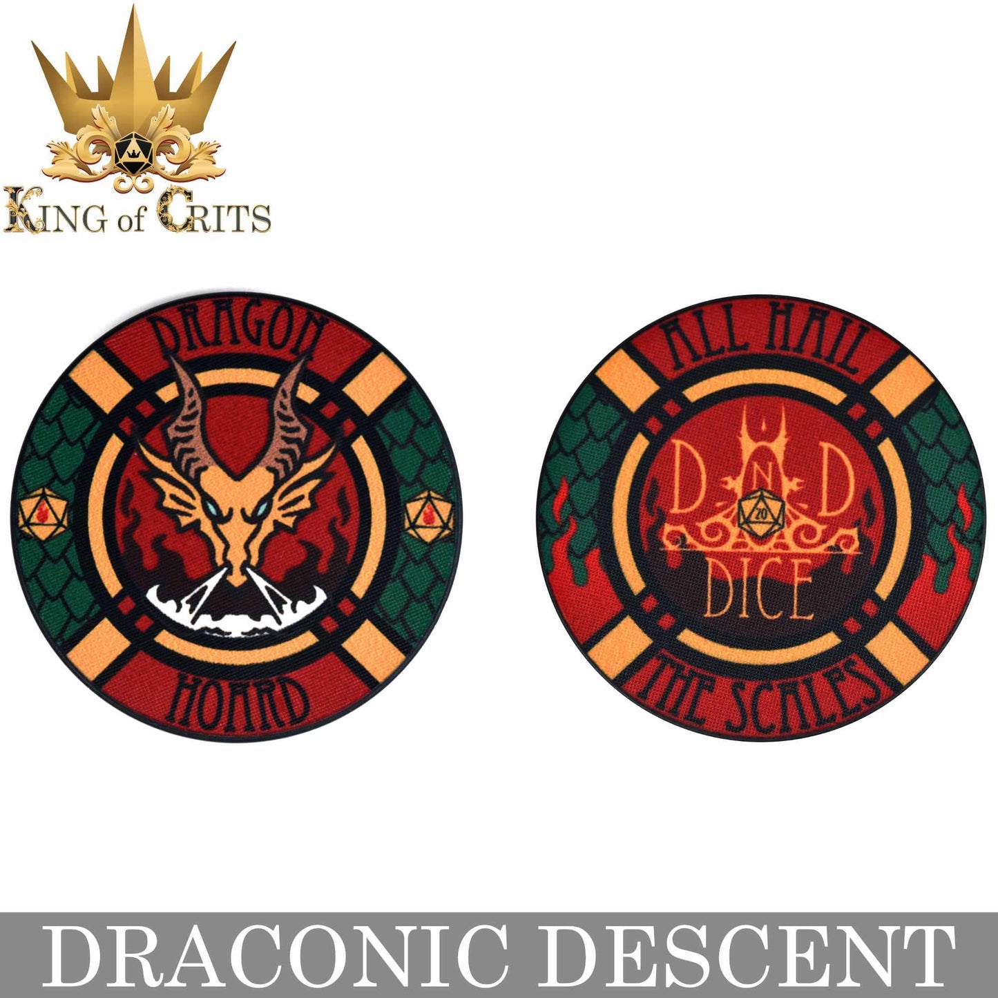 "DRACONIG DESCENT" - DRAGONBORN INSPIRED DICE SET - KING OF CRITS ORIGINAL