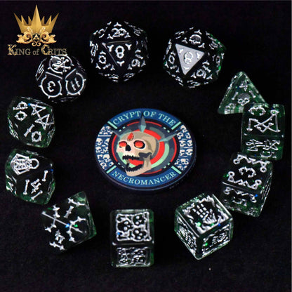 "CRYPT OF THE NECROMANCER" - RESIN DICE SET - KING OF CRITS ORIGINAL