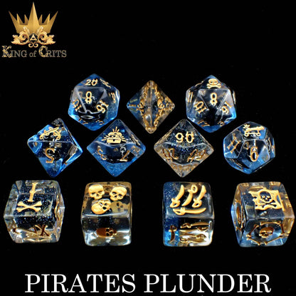 "PIRATE'S PLUNDER" - SWASHBUCKLER DICE SET - KING OF CRITS ORIGINAL