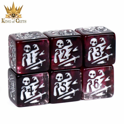 "BLOOD HUNTER" - 12 PIECE DICE SET - KING OF CRITS ORIGINAL
