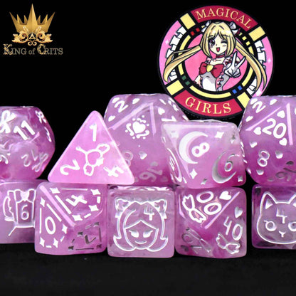 "MAGICAL GIRLS" - RESIN DICE SET - KING OF CRITS ORIGINAL