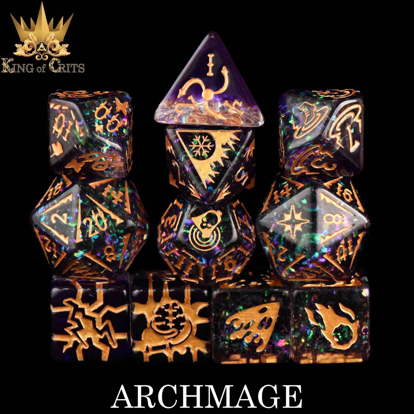 "ARCHMAGE" - MAGICAL DICE SET - KING OF CRITS ORIGINAL