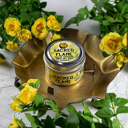 "SACRED FLAME" - FRAGANCE GAMING CANDLE - YELLOW ROSE