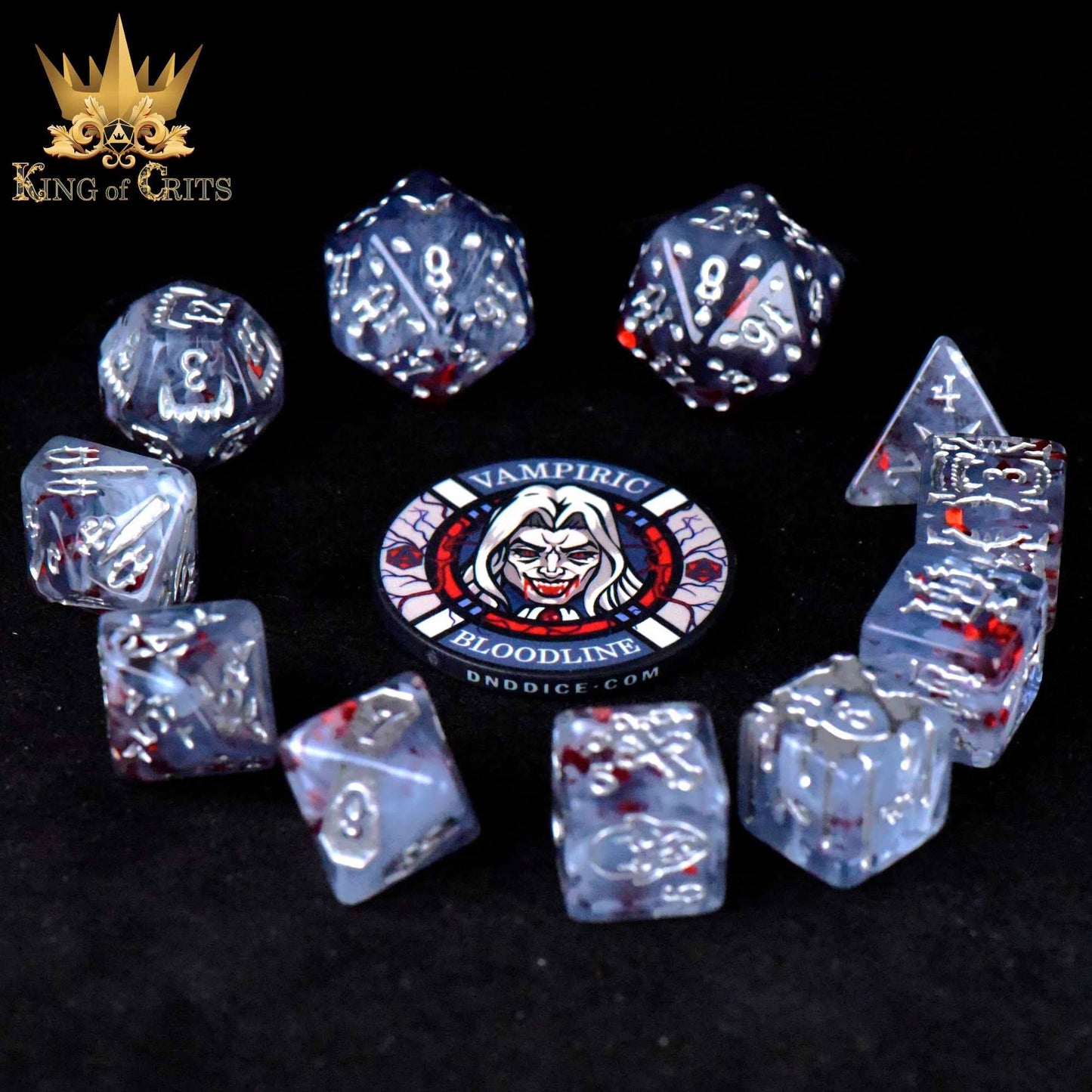 "VAMPIRIC BLOODLINE" - RESIN DICE SET - KING OF CRIT ORIGINAL