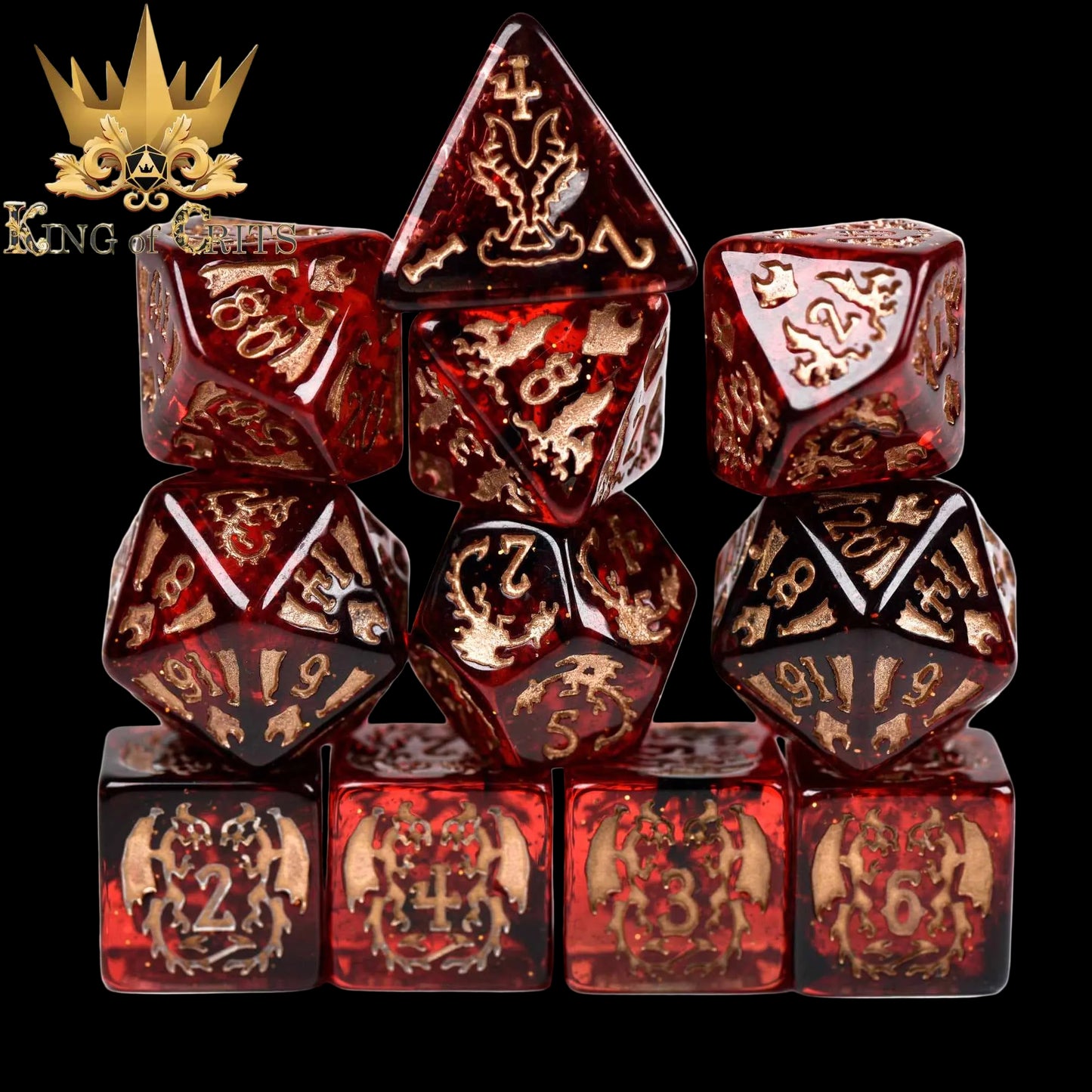 "DRACONIG DESCENT" - DRAGONBORN INSPIRED DICE SET - KING OF CRITS ORIGINAL