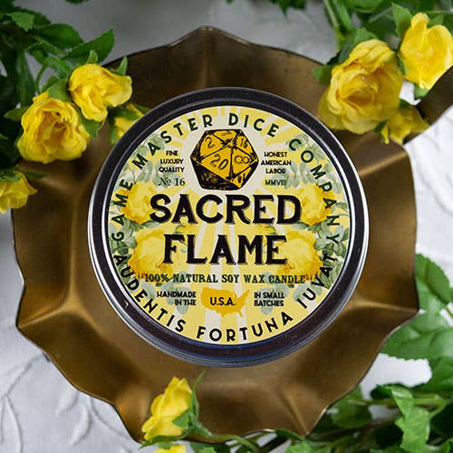 "SACRED FLAME" - FRAGANCE GAMING CANDLE - YELLOW ROSE