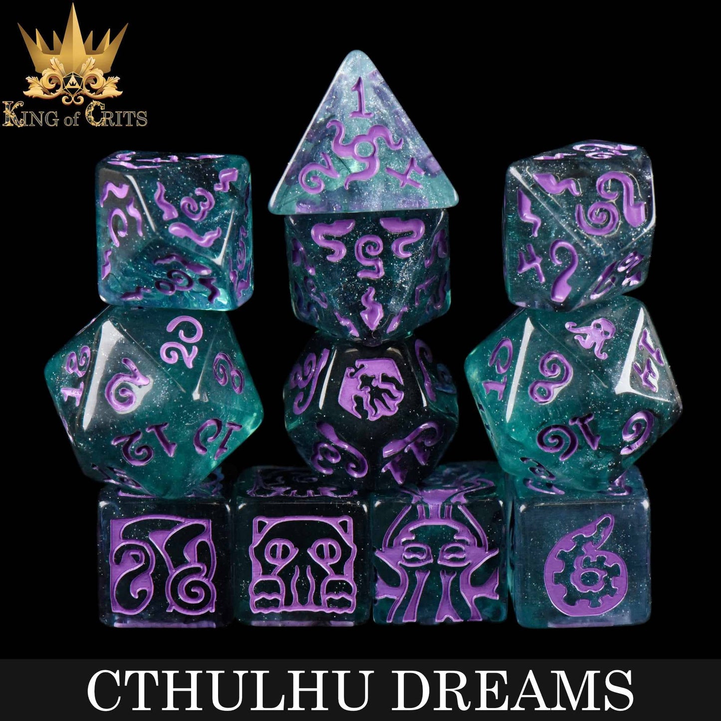 "CTHULU DREAMS" - RESIND DICE SET - KING OF CRITS ORIGINAL