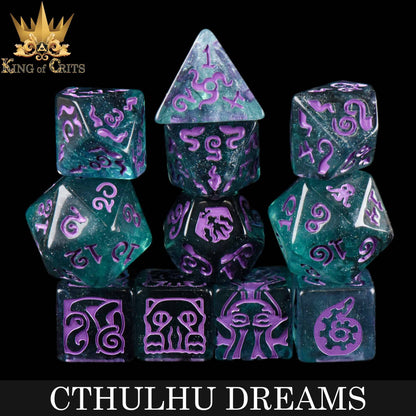 "CTHULU DREAMS" - RESIND DICE SET - KING OF CRITS ORIGINAL