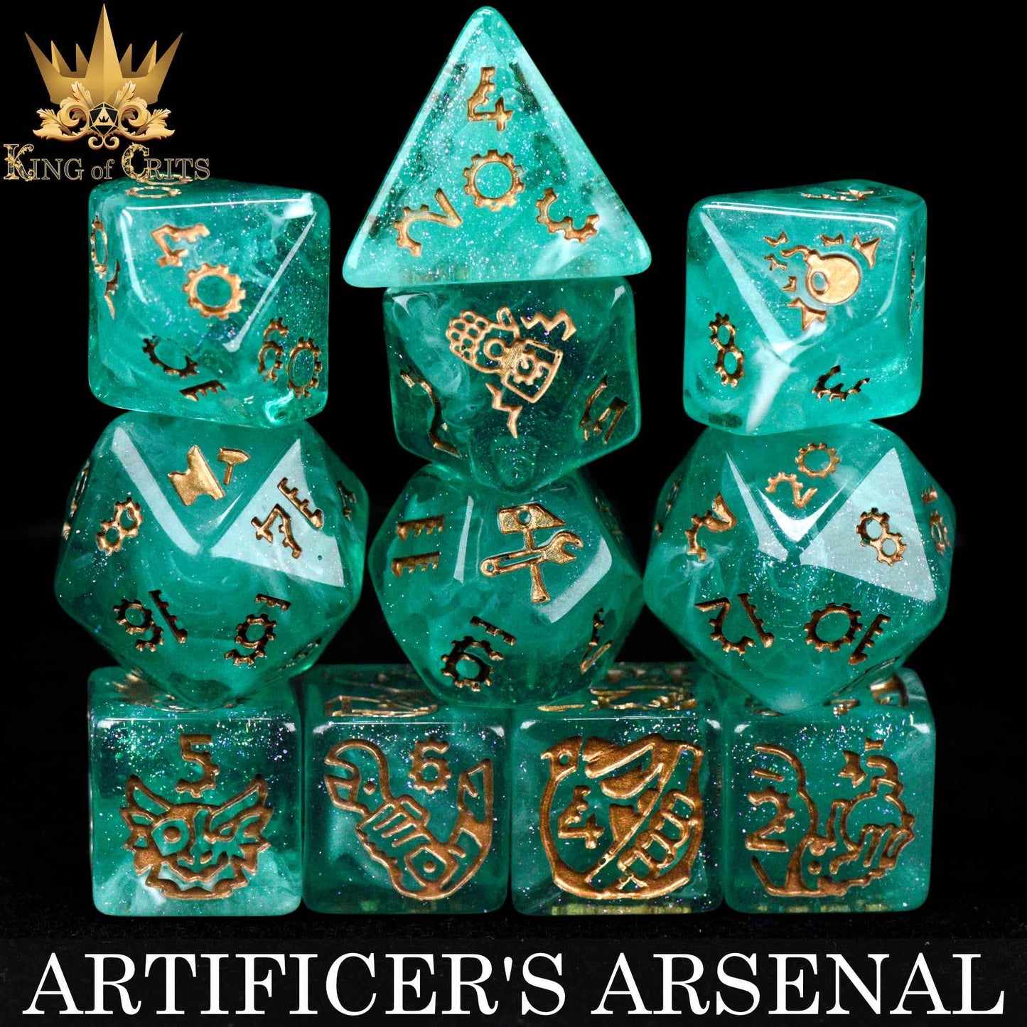 "ARTEFICER'S ARSENAL" - RESIN DICE - KING OF CRITS ORIGINAL