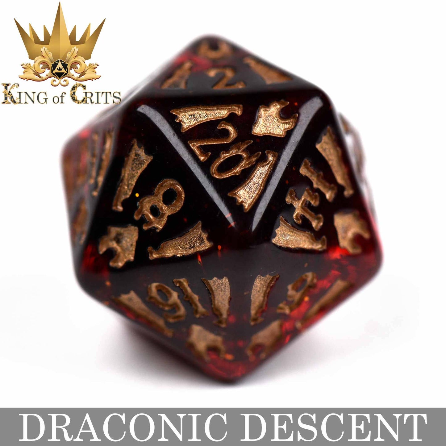 "DRACONIG DESCENT" - DRAGONBORN INSPIRED DICE SET - KING OF CRITS ORIGINAL