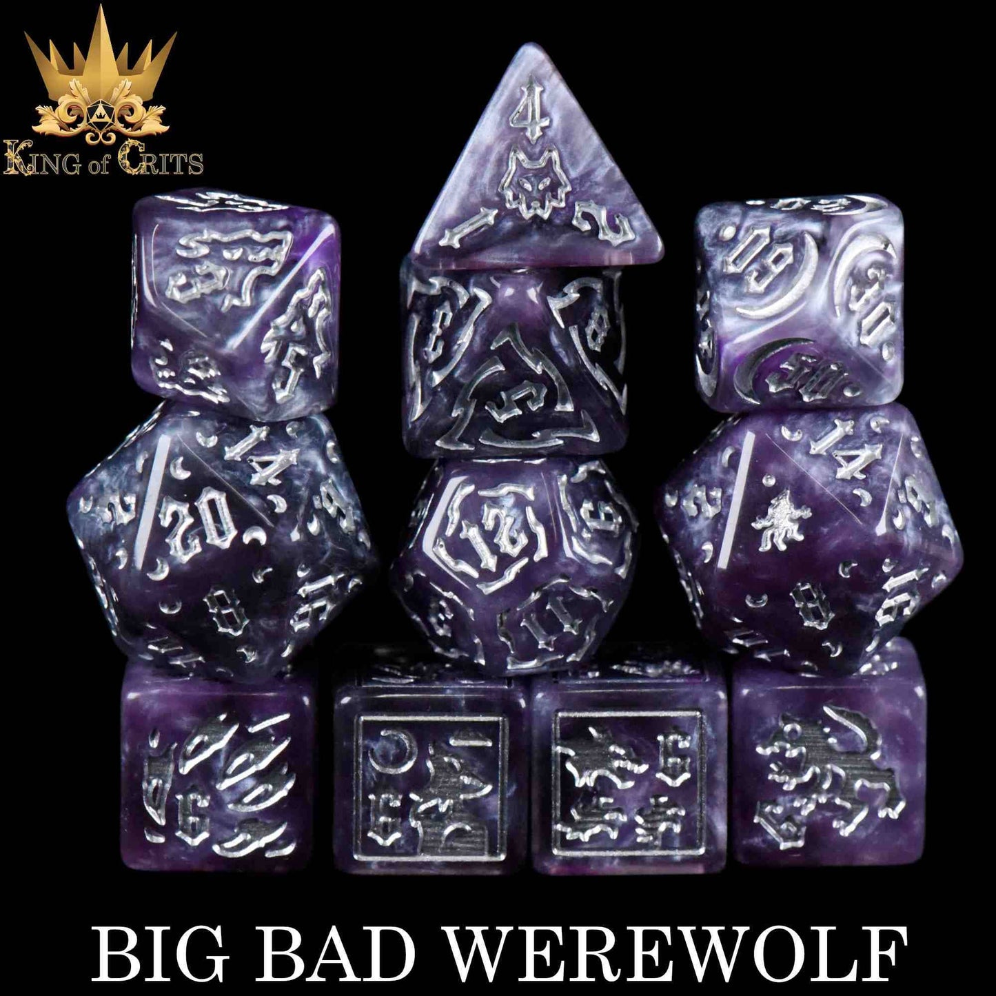 "BIG BAD WEREWOLF" - RESIN DICE SET - KING OF CRITS ORIGINAL