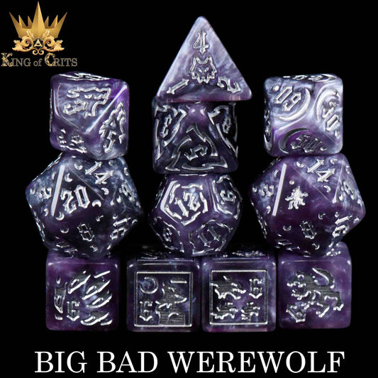 "BIG BAD WEREWOLF" - RESIN DICE SET - KING OF CRITS ORIGINAL
