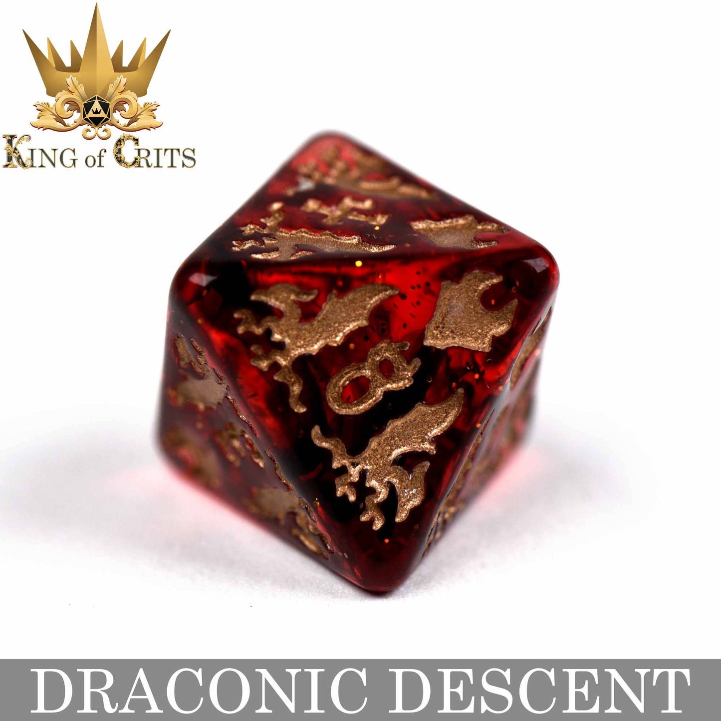 "DRACONIG DESCENT" - DRAGONBORN INSPIRED DICE SET - KING OF CRITS ORIGINAL