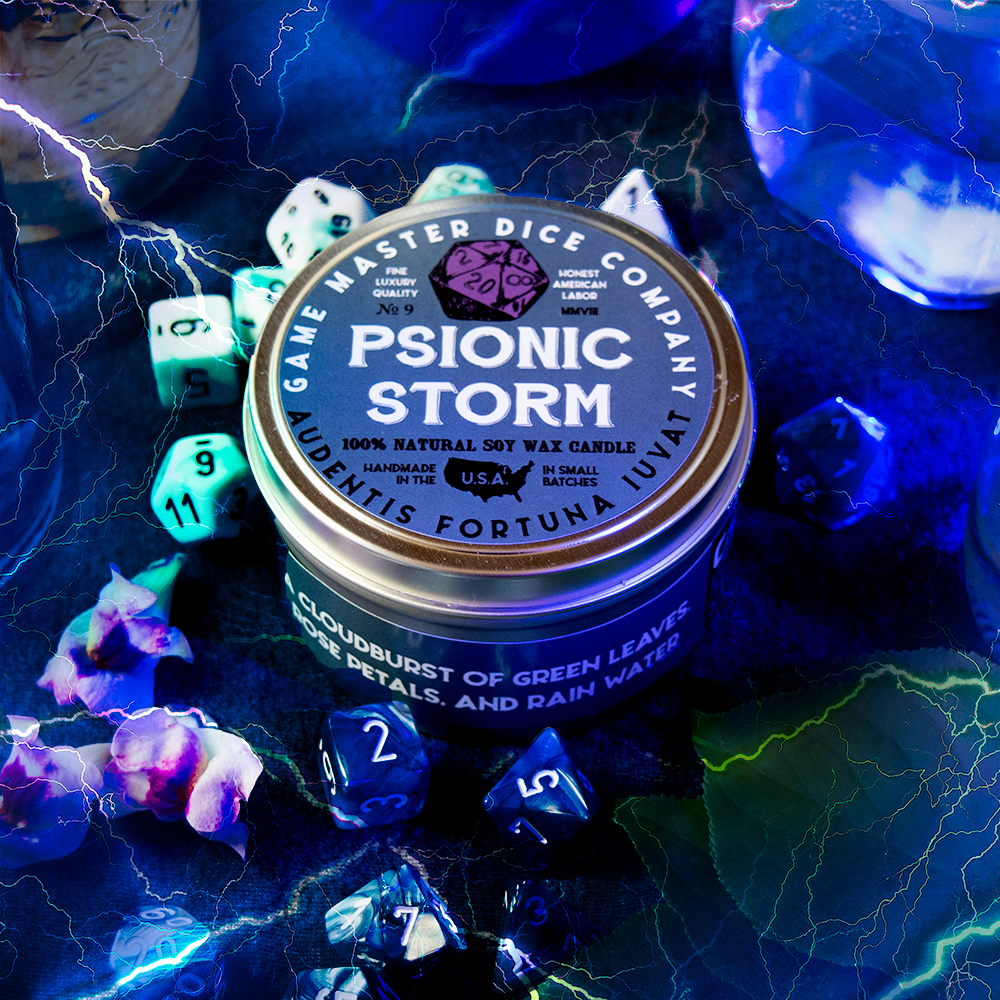 "PSIONIC STORM" - SCENTED CANDLE - EARTHY & FLORAL FRAGRANCE