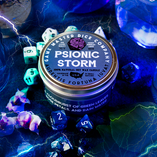 "PSIONIC STORM" - SCENTED CANDLE - EARTHY & FLORAL FRAGRANCE