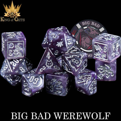 "BIG BAD WEREWOLF" - RESIN DICE SET - KING OF CRITS ORIGINAL