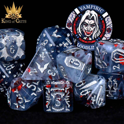 "VAMPIRIC BLOODLINE" - RESIN DICE SET - KING OF CRIT ORIGINAL