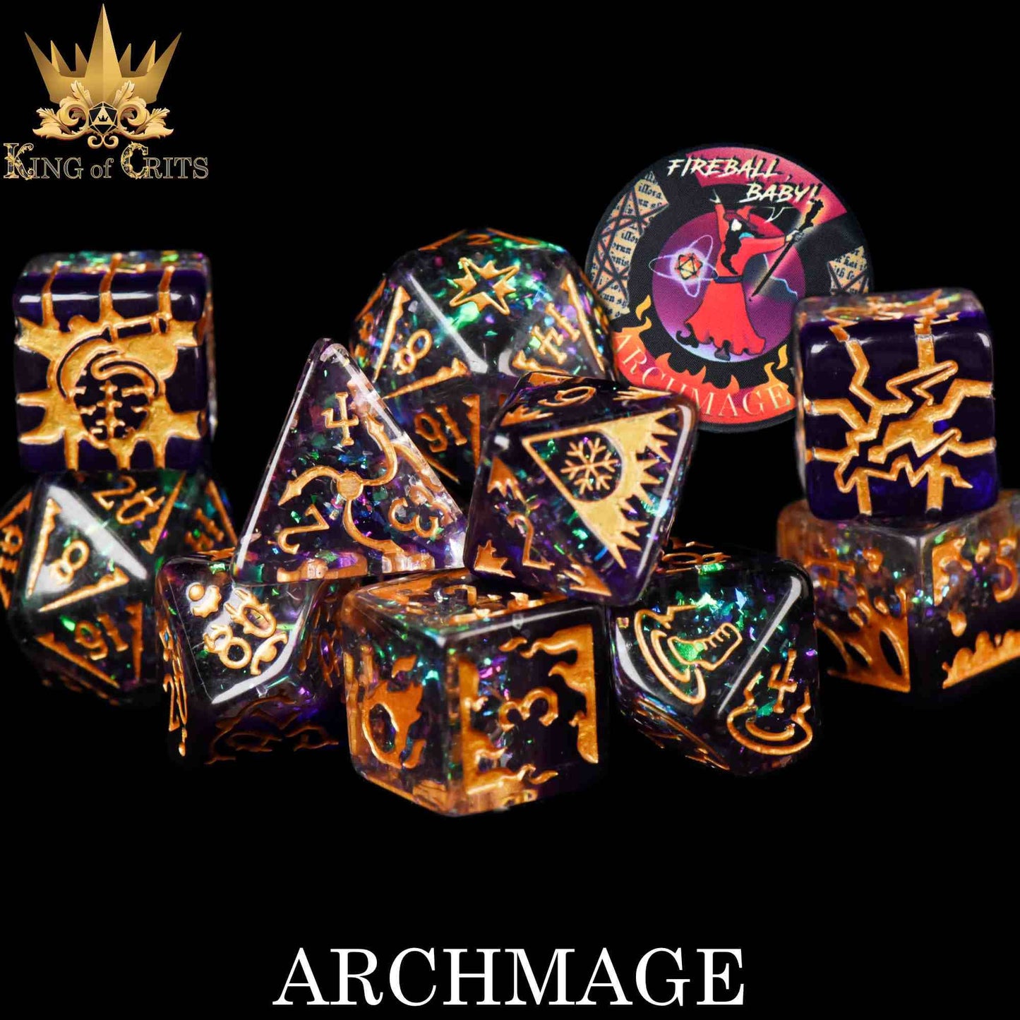 "ARCHMAGE" - MAGICAL DICE SET - KING OF CRITS ORIGINAL