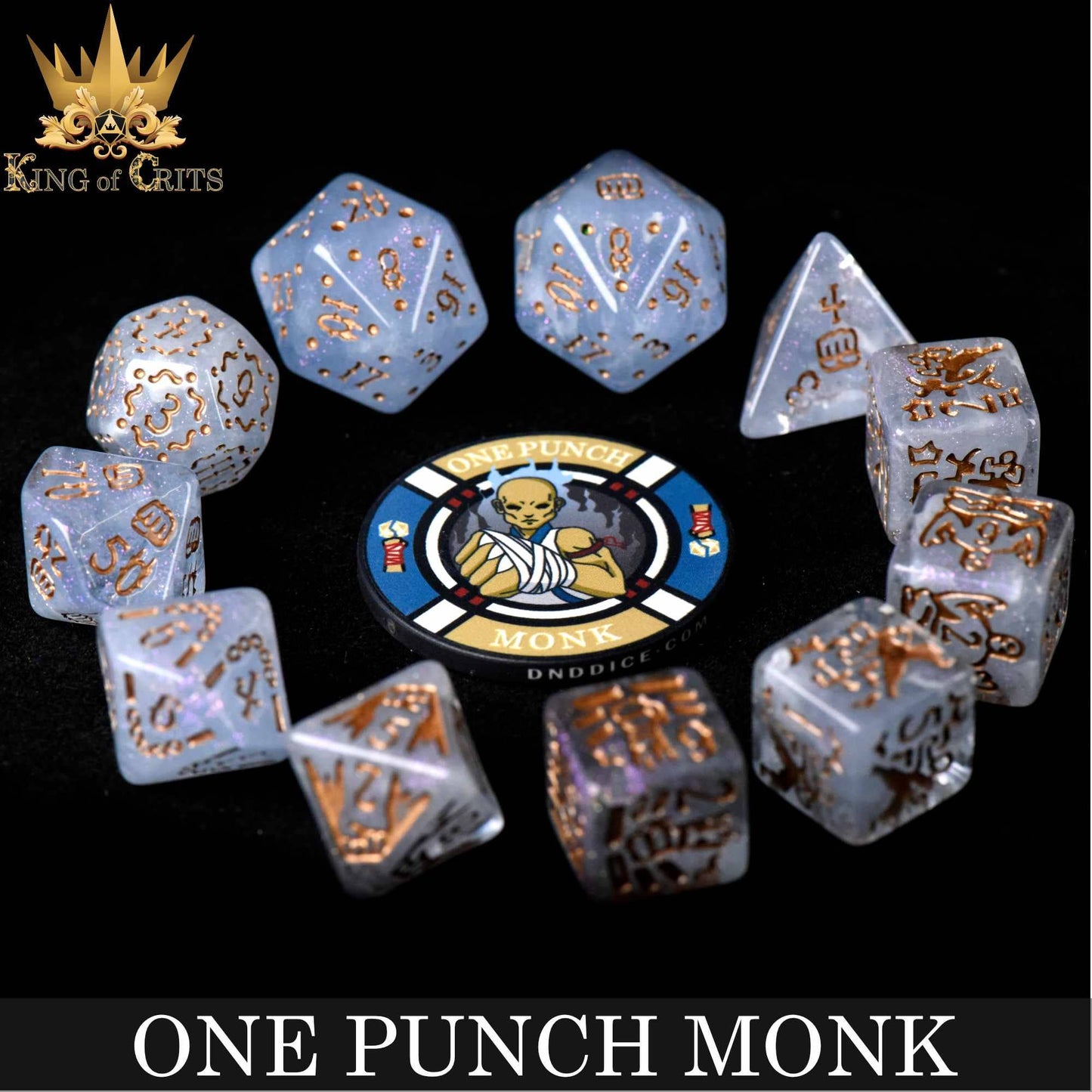 "ONE PUNCH MONK" - RESIN DICE SET - KING OF CRITS ORIGINAL