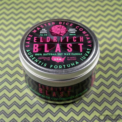 "ELDRITCH BLAST" - SCENTED GAMING CANDLE - CRANBERRY & PINE
